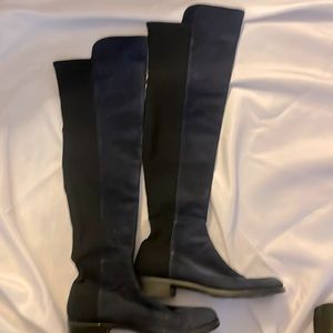 Stuart Weitzman 5050 collection - over the knee boot, navy blue suede